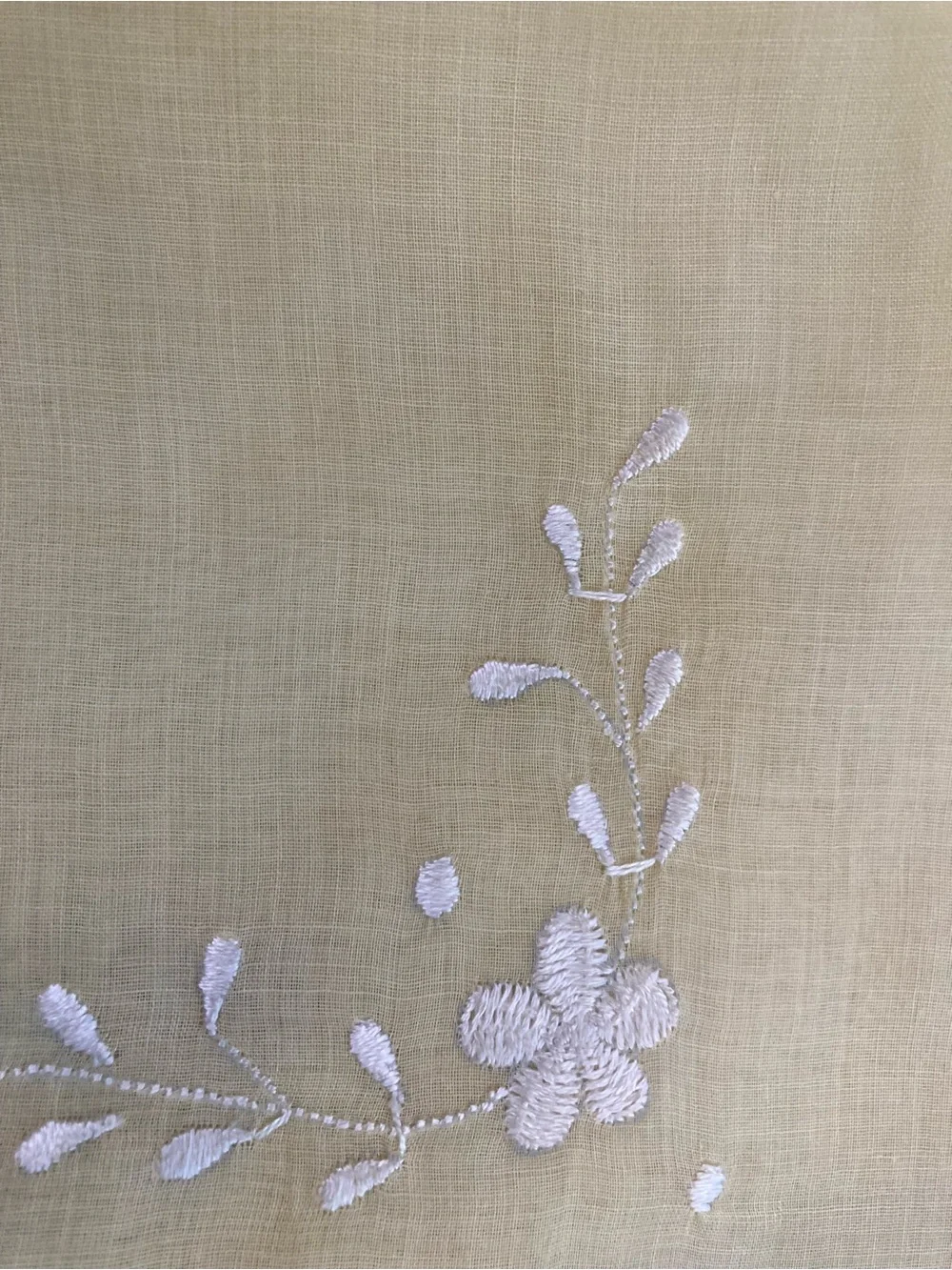 Butter Cream Embroidered Sheer Tablecloth /Napkins - Set of 8